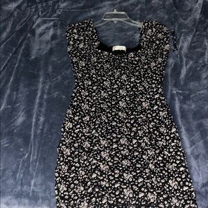 Chic Black and White Floral Mini Dress